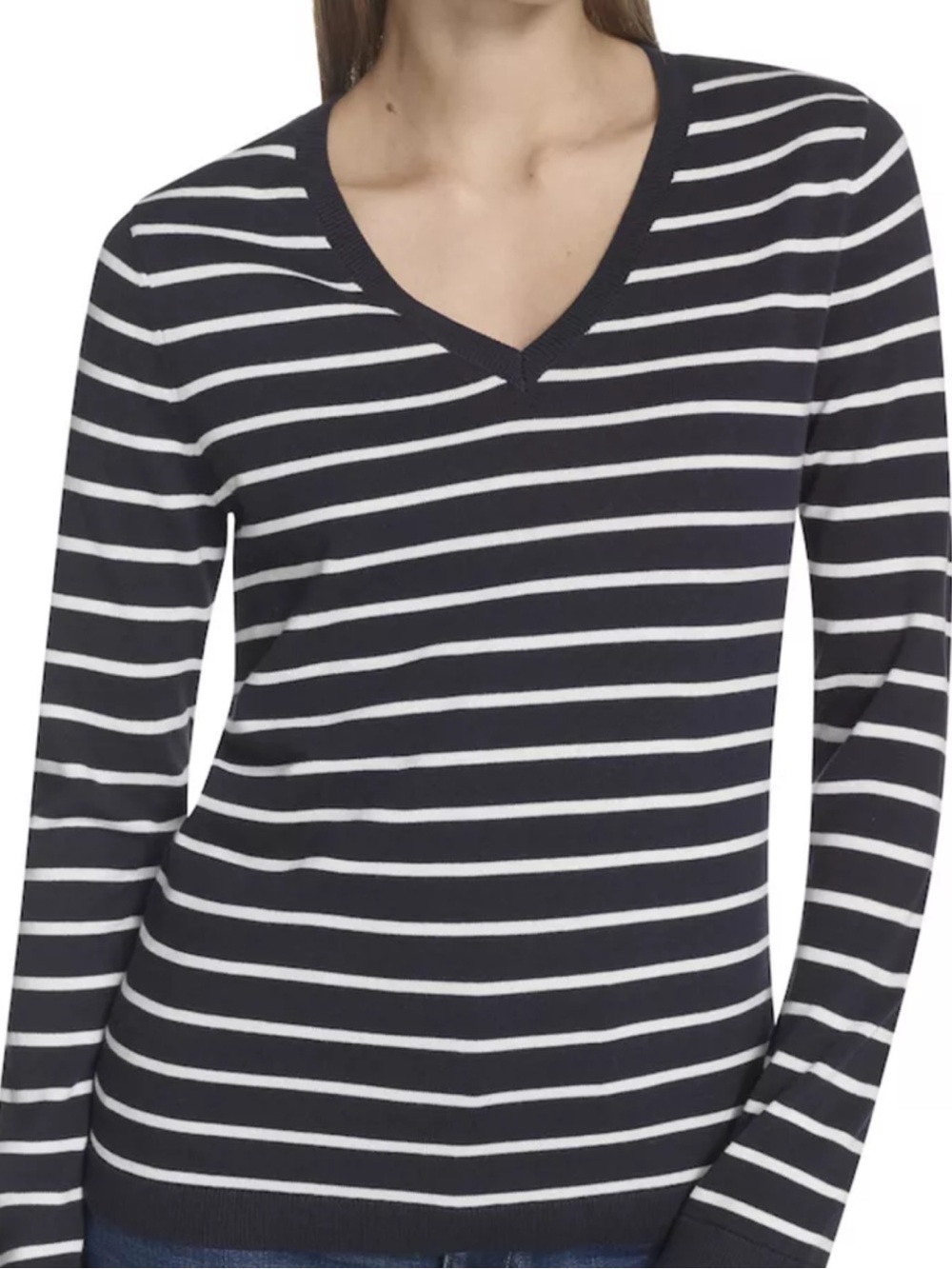 Ralph Lauren Navy and White Striped Crewneck Shirt size XL